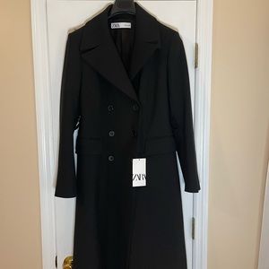 Zara black coat size large.
